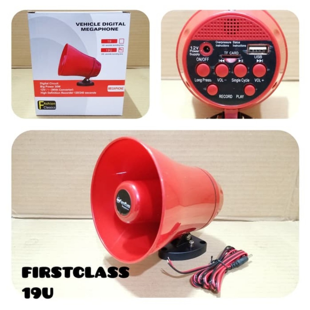 SPEAKER CORONG FIRSTCLASS 19U VEHICLE DIGITAL MEGAPHONE