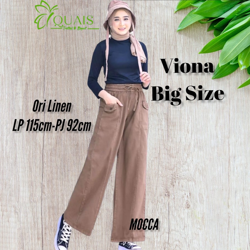 Ootd Celana Kulot Bahan Katun Linen Premium Quality Highwaist Kancing Hw Karet  Jumbo Bigsize Adem K