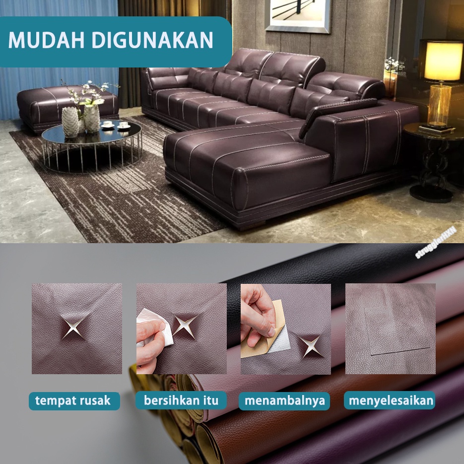 【siap di kirim kan】60cm*140cm Sticker Kulit Sofa Leather Repair Sticker Cover Perbaikan Kulit Yang Rusak Kulit Sofa Yang Terbuat Dari Kulit Kursi Tas Yang Berlubang Sticker Kulit PU