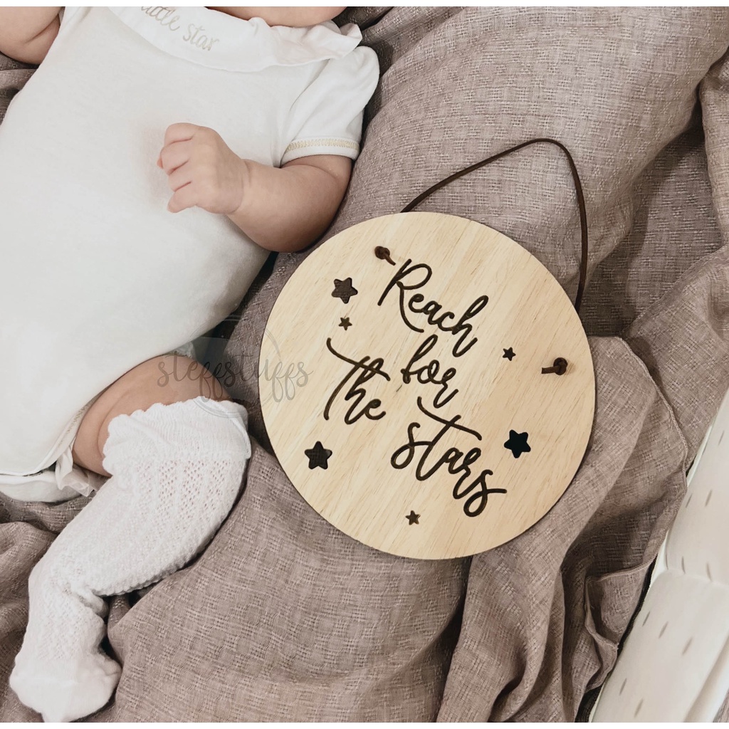 "REACH FOR THE STARS" PLAQUE | Dekorasi Kamar Bayi Baby Nursery Room