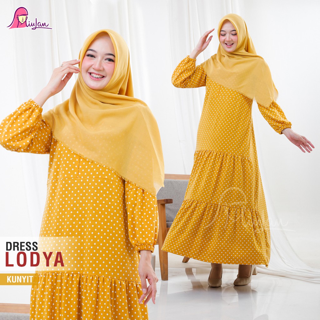 Pusat Gamis Miulan Lodya Dress Miulan Baju Gamis Muslimah Fashion Muslim Terbaru Motif Polkadot By M