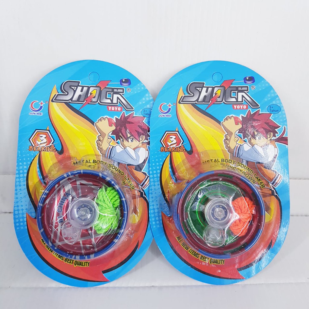 YOYO 3 BEARING CHROME SHOCK SET YO YO LORENG CORAK WARNA