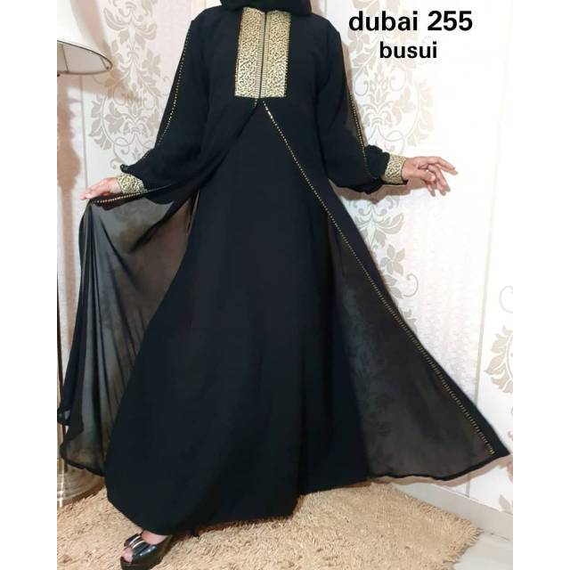 Exclusive Abaya Gamis Arab Hitam Dubai255