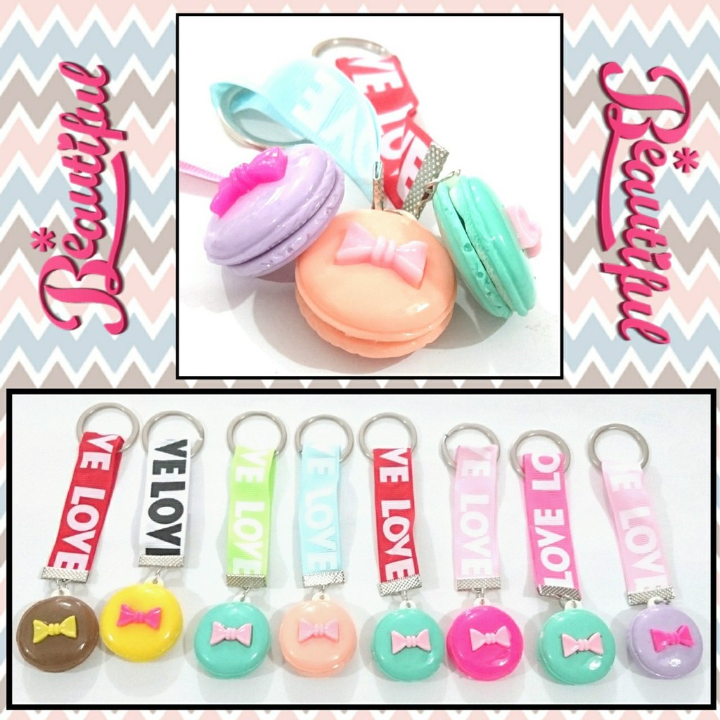 gantungan kunci macaron love strap