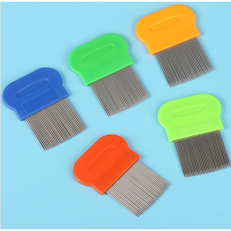 SISIR SERIT BESI GAGANG PENDEK/ SISIR KUTU SERIT BESI GAGANG PENDEK TERMURAH WARNA RANDOM SATUAN