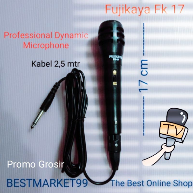 Microphone Fujikaya Fk 17.Mic Karaoke Original Promo Murah Kwalitas Bagus