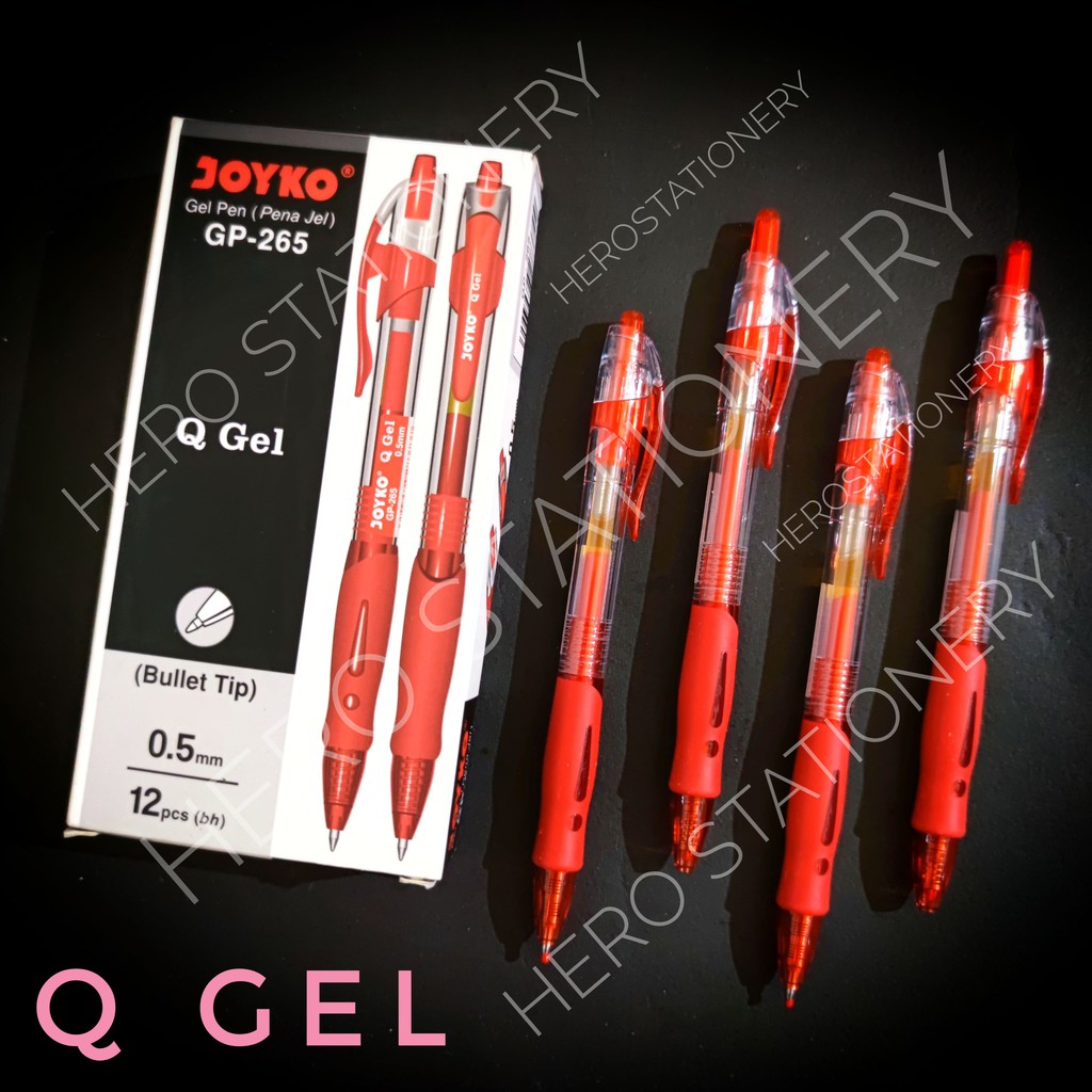 

Joyko pena gel pen Q gel 0.5 mm GP-265 tinta merah . 12 unit