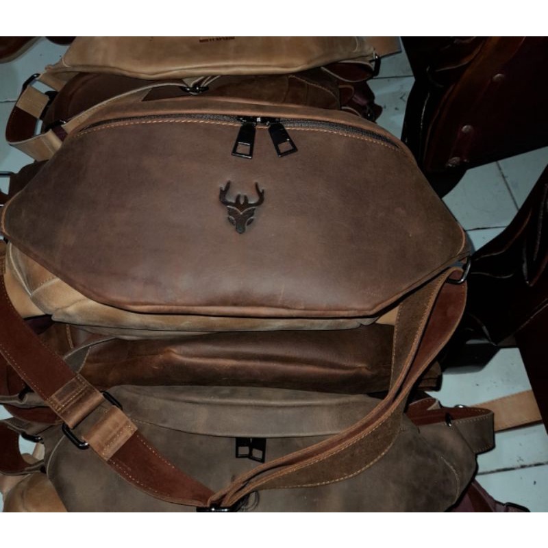 Tas Waistbag Full Kulit Sapi Crazy Horse vintage