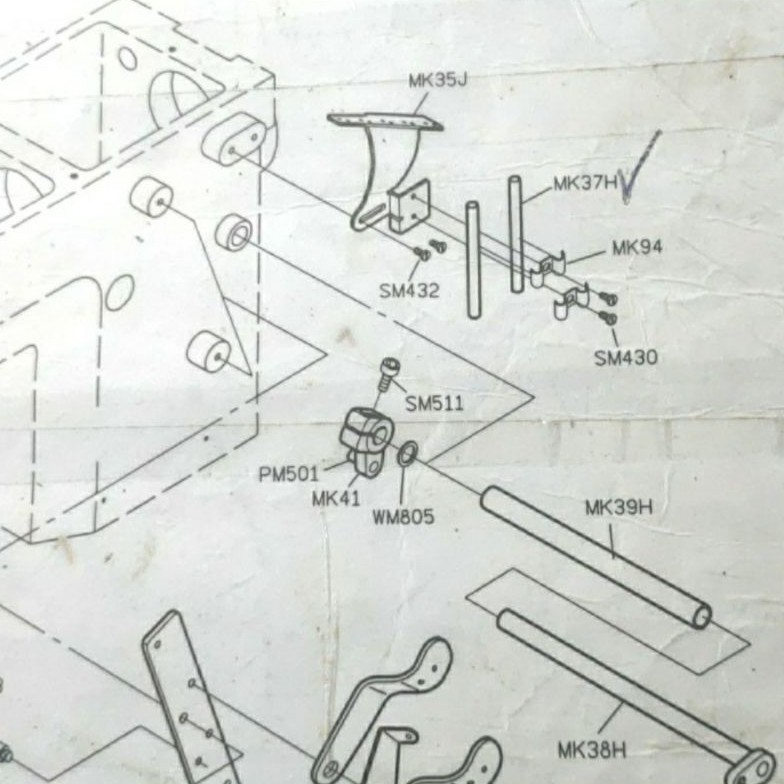 Mk35j / 254008-E THREAD GUIDE OVERDECK / Jalur Pembagi benang