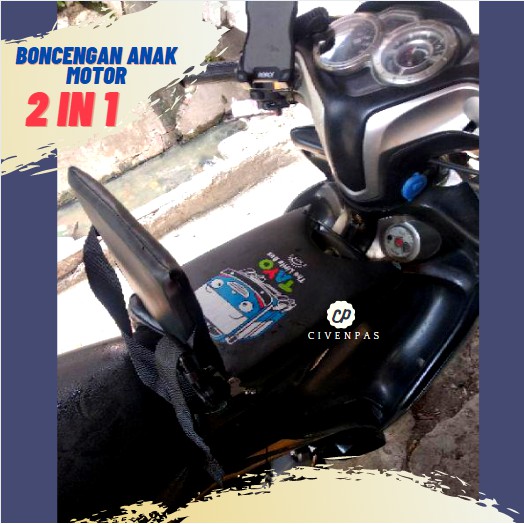 Kursi Bonceng Anak karakter kartun Tempat Duduk Anak Di motor Matic dan Motor Bebek Terlaris 2 in 1