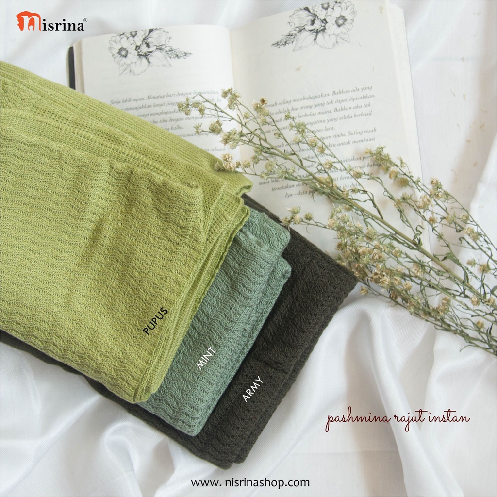 Nisrina Fashion Muslim Pashmina Instan Rajut Polos-6