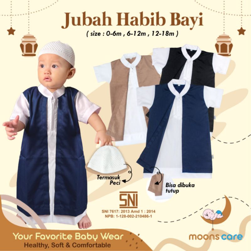 (Bonus Peci) Baju Koko Gamis Jubah Bayi Jubah Koko Bayi Habib Gamis Jubah Bayi panjang model lucu lengan pendek baju