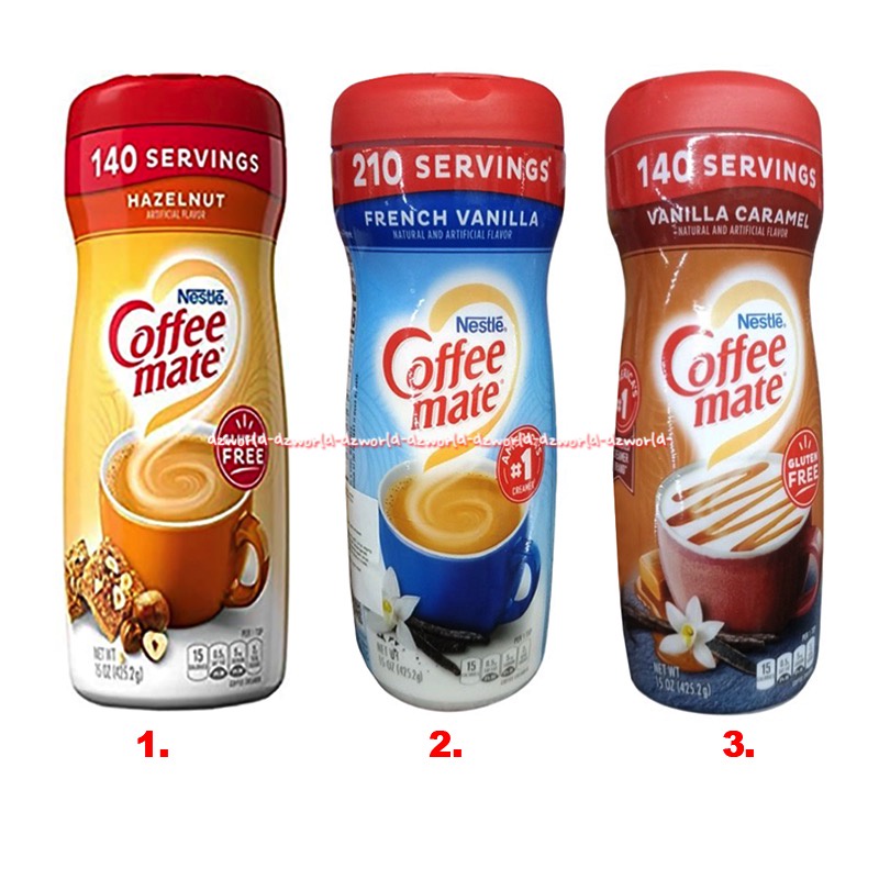 Nestle Coffee Mate Kaleng Botol 425gr Kopi Krimer Hazelnut French Vanilla Caramel Crimer Botol