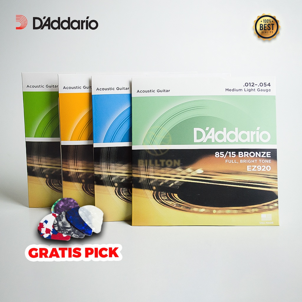 Senar Gitar Akustik String Daddario D'Addario Acoustic Strings ( Gratis Pick )