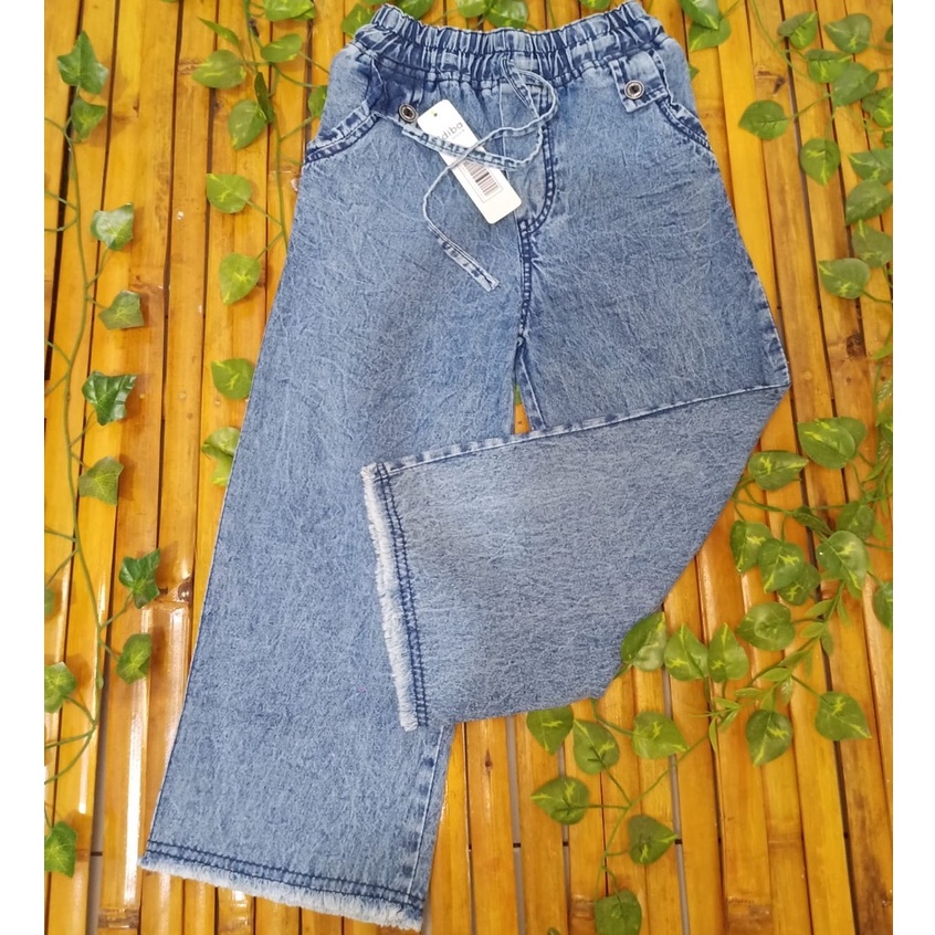 Celana Panjang / Celana Jeans Kulot Rawis Anak Perempuan Umur 5-10 Tahun