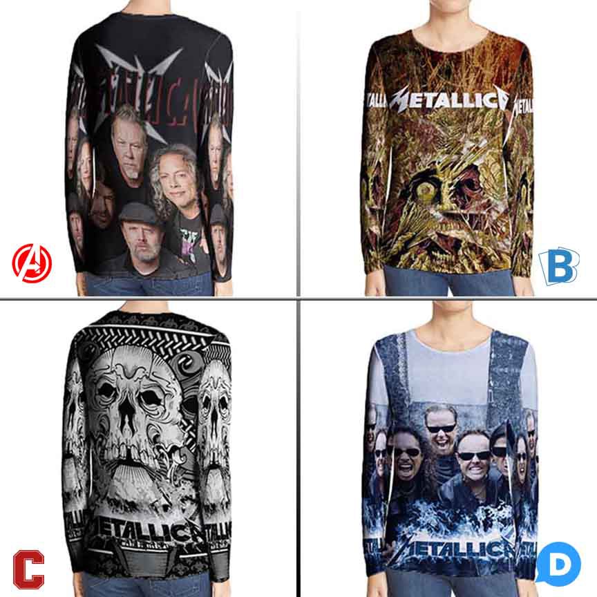 Metallica Tshirt Kaos Metallica Rock Band T-Shirt SKU - 7434106449402 Kaos Tangan Panjang