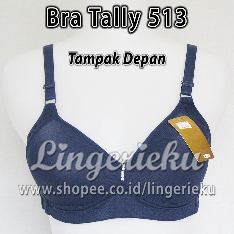 Tally 513 BH Bra Wanita Tidak Berkawat Pori Busa Tipis Cup B/C Kait 3