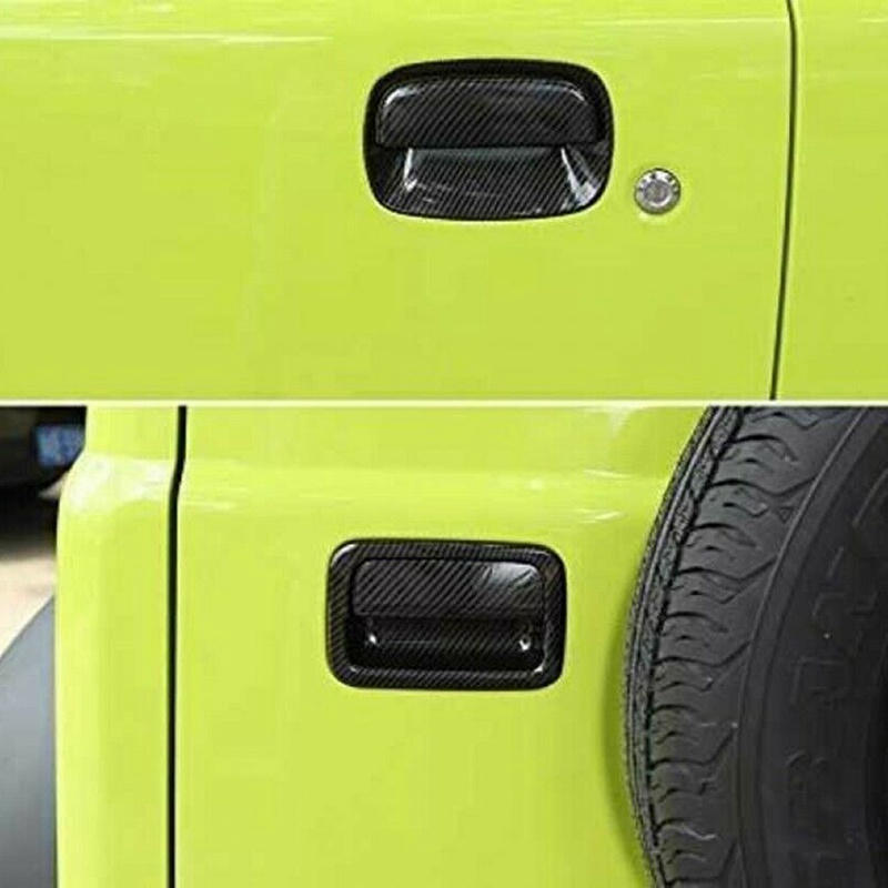 Door Handle Shell Outer Door Handle Decoration Cover ABS Carbon Fiber Grain for -Suzuki-Jimny 2019 2020 2021 JB64 JB74