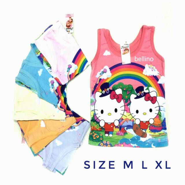 Singlet Anak Tali Lebar Motif Karakter 3D Size M L XL