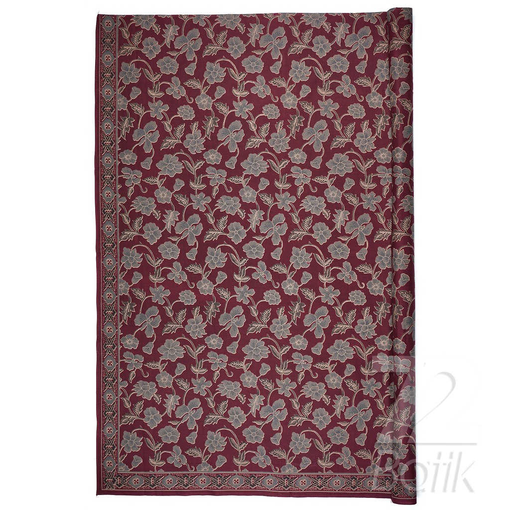 KAIN BATIK PREMIUM Bahan Katun Motif Kembang Setaman Warna Merah Maroon Marun Maron 726801 Cap 72 Jarik Jarit Samping Kebat Panjang Batik Katun Modern Premium Bahan Seragam Batik Pernikahan Kantor Keluarga Murah Kamen Jadi Batik Bali Lembaran