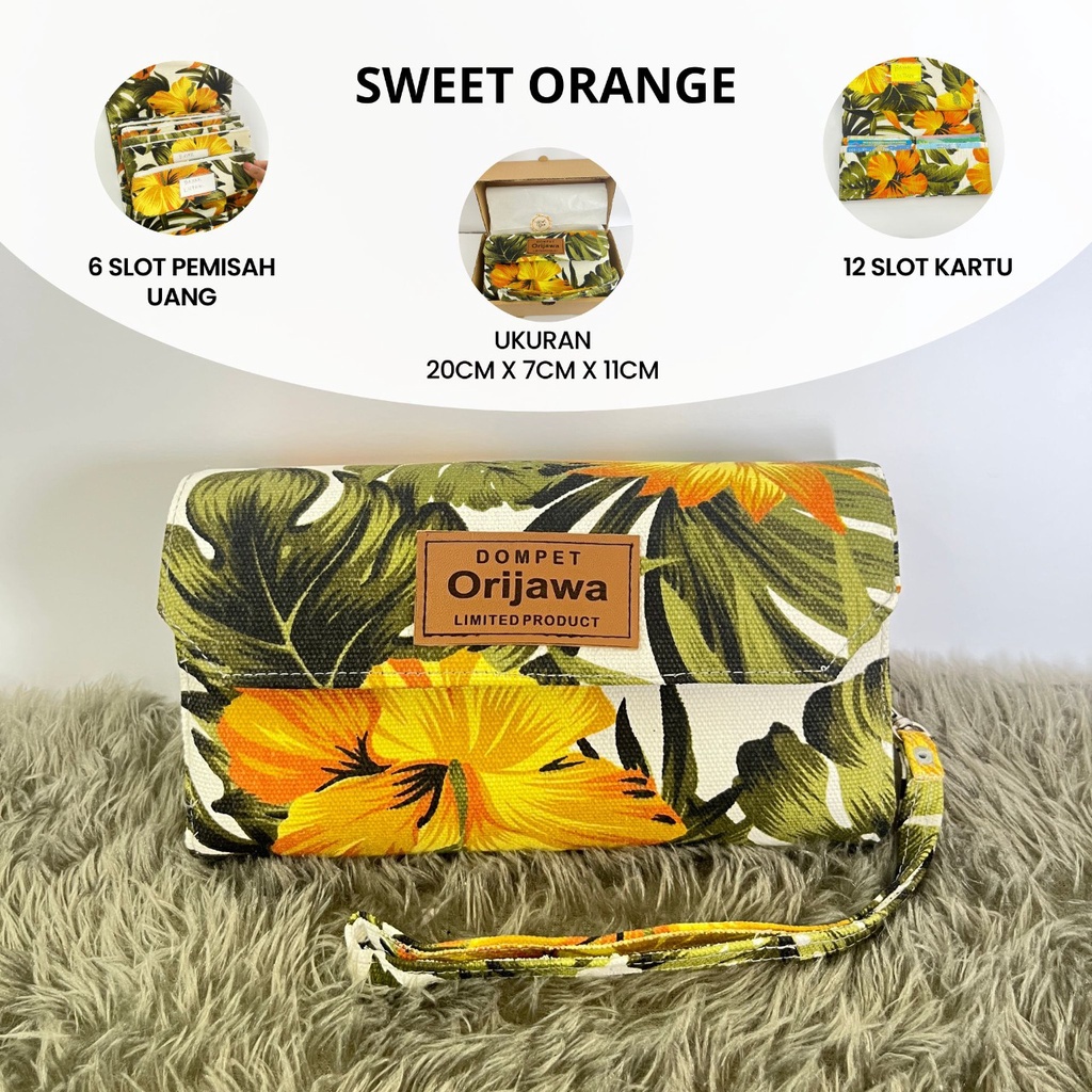 Dompet ORIJAWA Motif Sweet Orange Dompet Pintar Multifungsi | Original Multiguna Aesthetic Estetik D