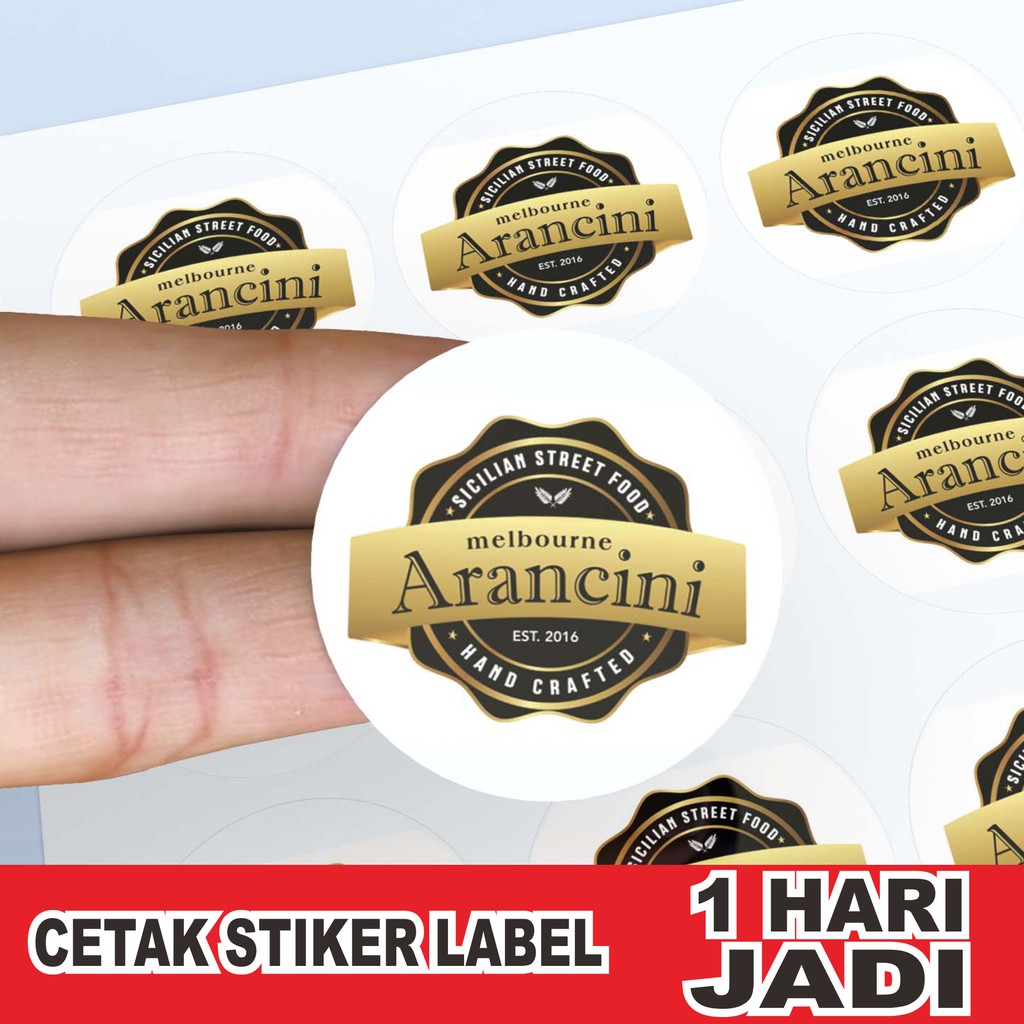 CETAK STIKER LABEL BULAT/KOTAK/POLA KEMASAN MAKANAN OLSHOP EKONOMIS - CHROMO SATUAN DAN BANYAK