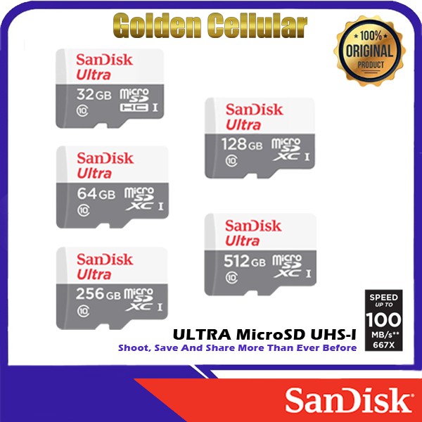 Sandisk Ultra Microsd 100MB/S 32gb 64gb 128gb Garansi Resmi