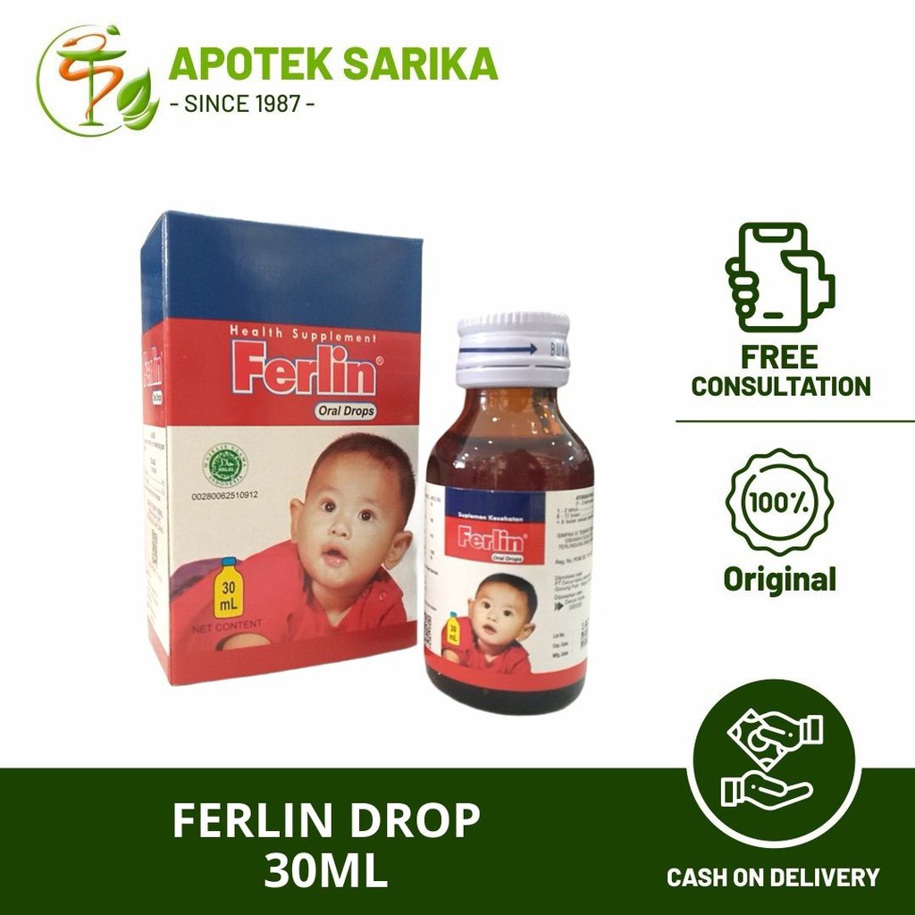 Jual Ferlin drop 30ml (multivitamin penambah darah bayi) | Shopee Indonesia