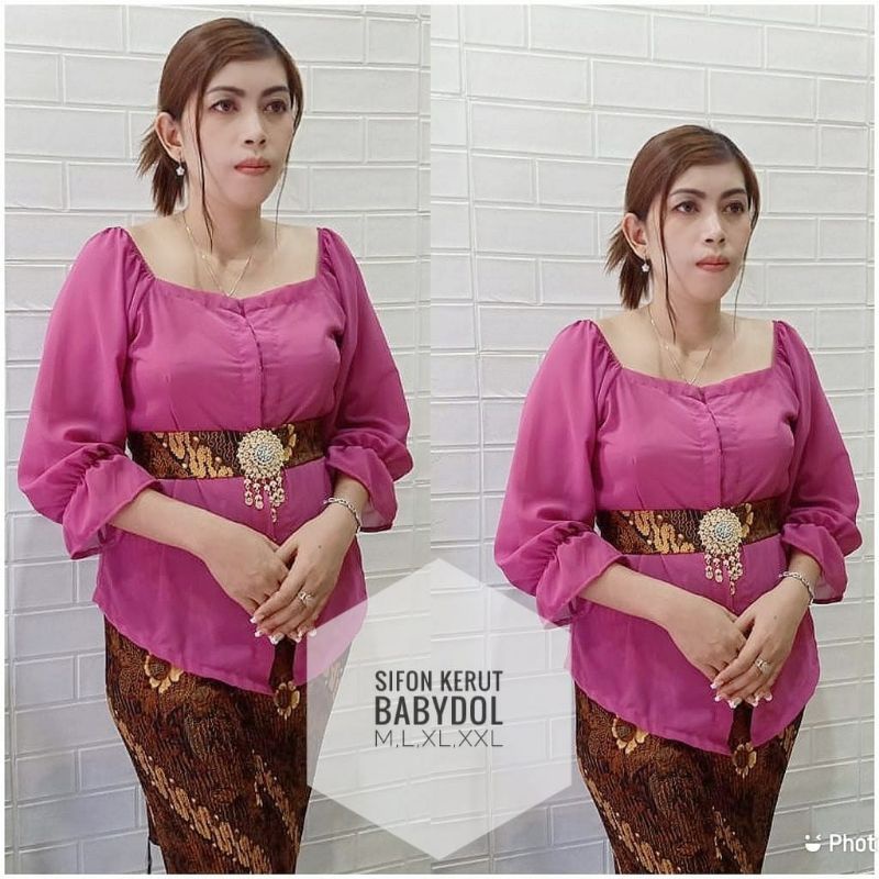 KEBAYA BALI JADI MOSCREPE MODIF KERUT (ATASAN KEBAYA SAJA)