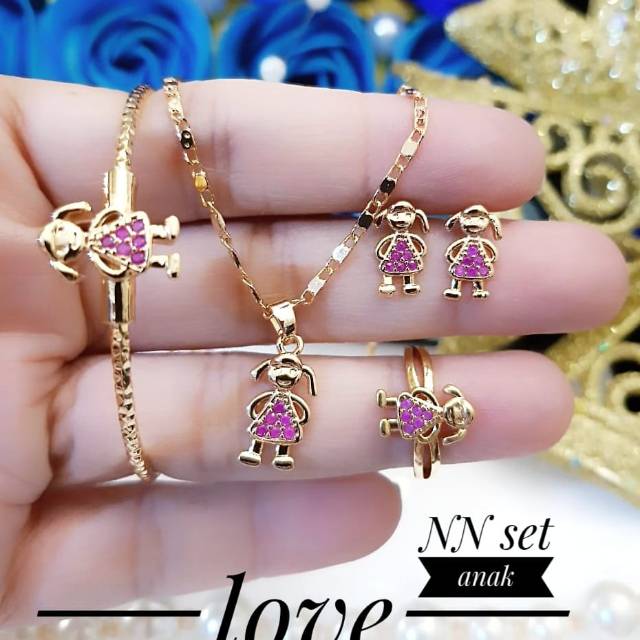 Xuping set perhiasan anak lapis emas 18k 2942j