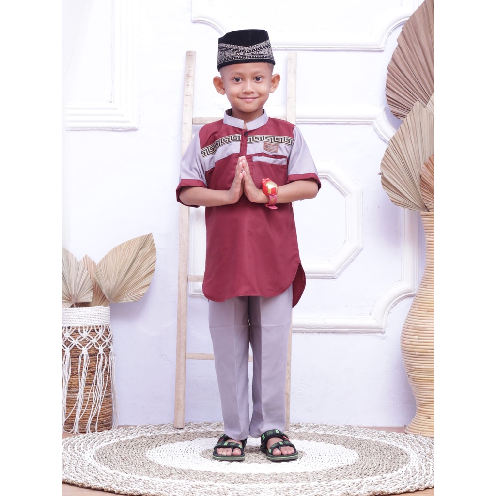 Baju koko anak stelan laki-laki Madinah 2 - 12 tahun/Koko muslim anak/promo