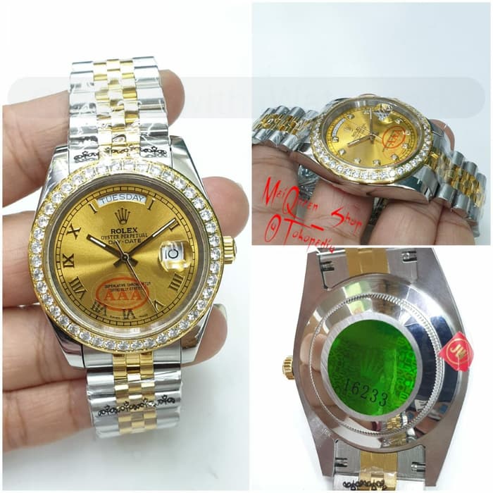 HARGA GROSIR Jam Tangan Pria ROLEX DayDate Ring Diamond SUPER PREMIUM AAA