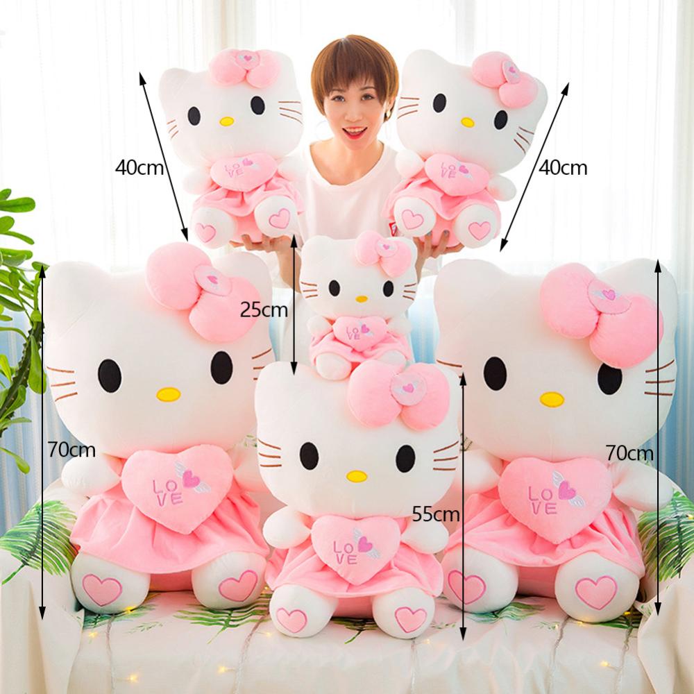 Timekey Mainan Boneka Stuffed Plush Kartun Hello Kitty 25cm Untuk Hadiah Ulang Tahun Anak N9Y8