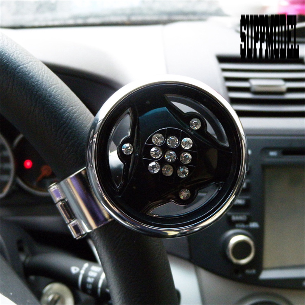 Cover Knob Spinner Setir Mobil Aksen Berlian Imitasi