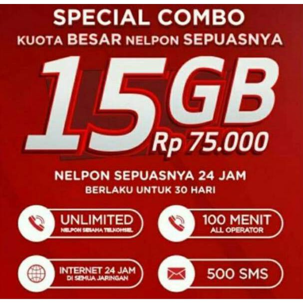 Nomor Sakti Telkomsel 15 Gb Full Nelpon 300 Menit Ketelkomsel