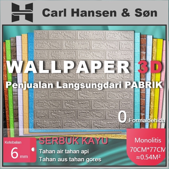 COD Beli 10 Gratis 1 Wallpaper Dinding 3D Timbul 70x77 6mm Batu Bata Foam Dimensi Timbul Mewah Stike