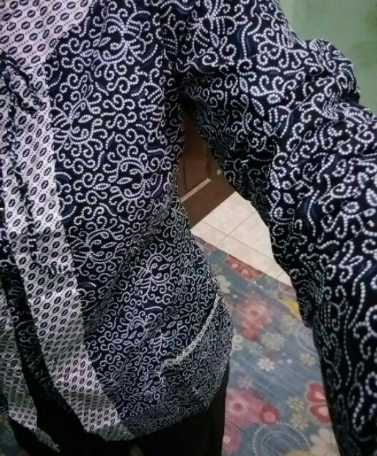 Kenongo Kemeja Tosca Pendek Pekalongan Padi M L Xl Hem Gunungan Wayang Mcb