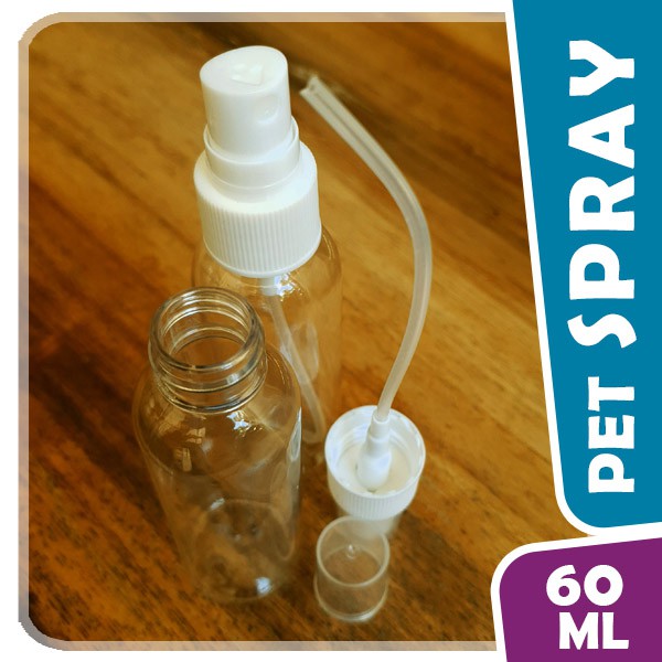 BOTOL SPRAY 60ml / Spray Bening - Botol Pet Memanjang / Tinggi