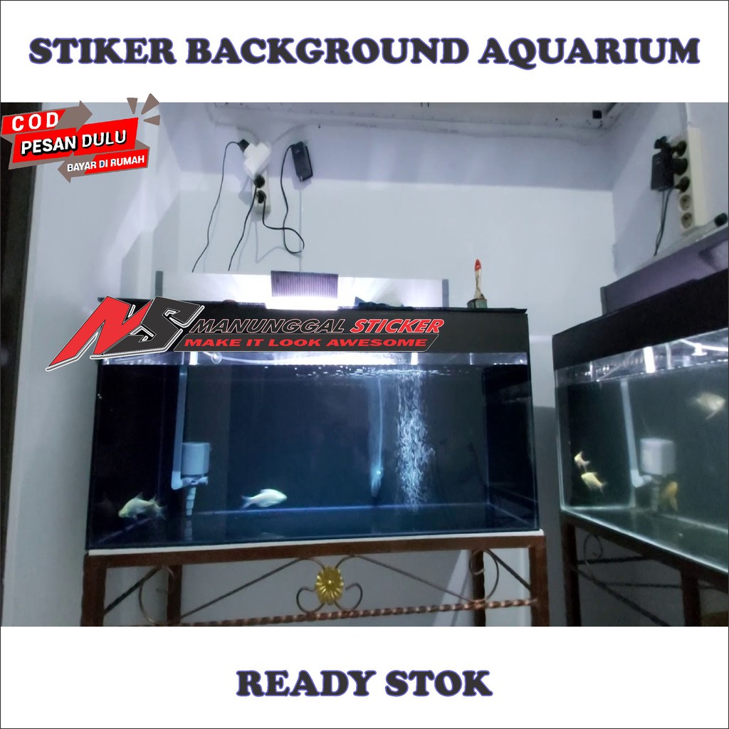 stiker skotlet background aquarium hitam doff