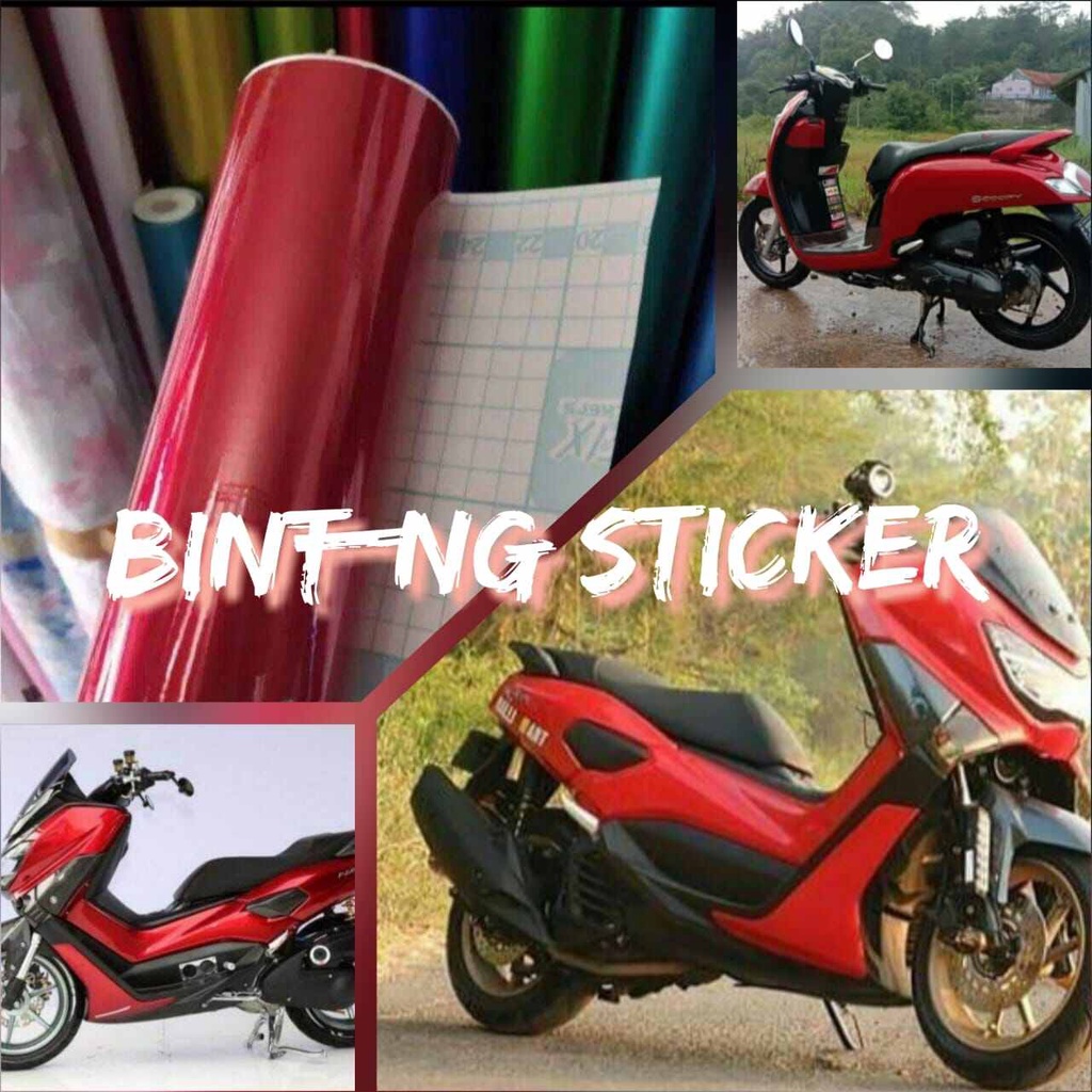 stiker skotlet motor merah candy metalic skotlet merah skotlet metalik skotlet merah candy
