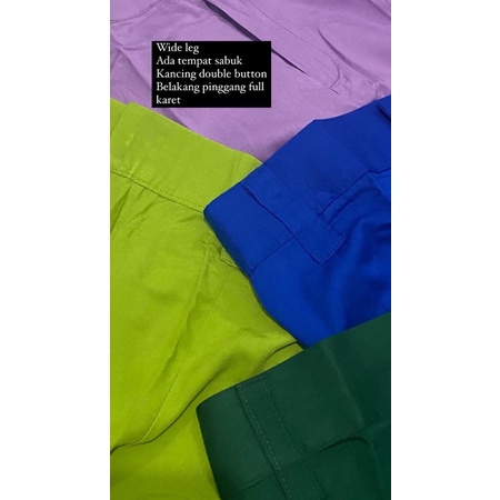 [BISA COD] READY BASIC LONG KULOT  / CULLOUTE BASIC PANTS / WIDE LEG PANTS / CANDY PANTS