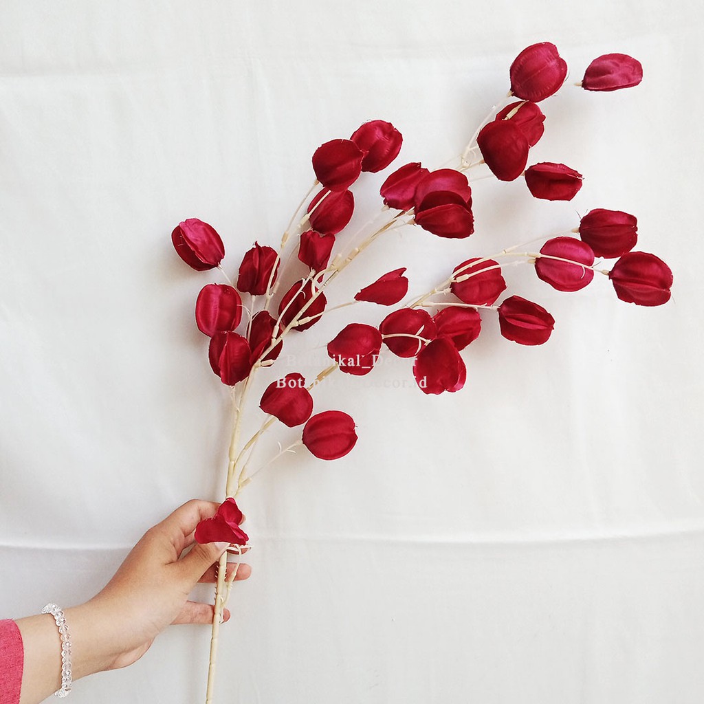 Artificial Flower Lantern Bunga Tangkai Cabang Plastik Palsu Hias Dekorasi Rumah Pesta Kantor-7