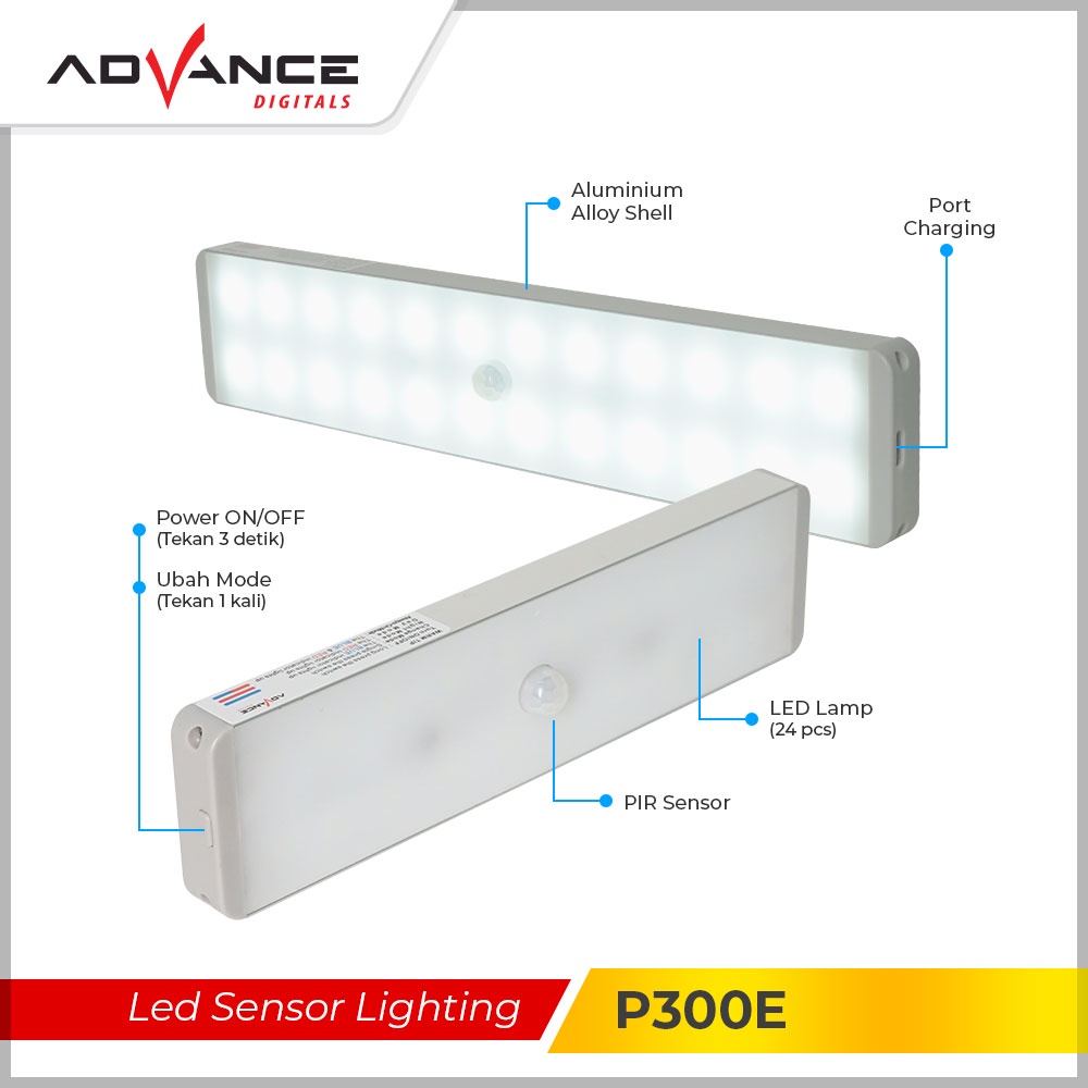 【Garansi 1 Tahun】ADVANCE Touching LED Night Light P300E Smart Night Lamp with Remote USB Charge