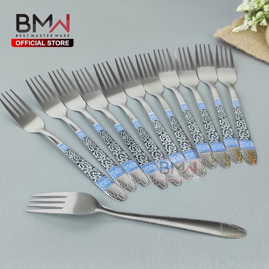 1 Lusin Sendok Makan Motif Batik Peralatan Makan Stainless Steel