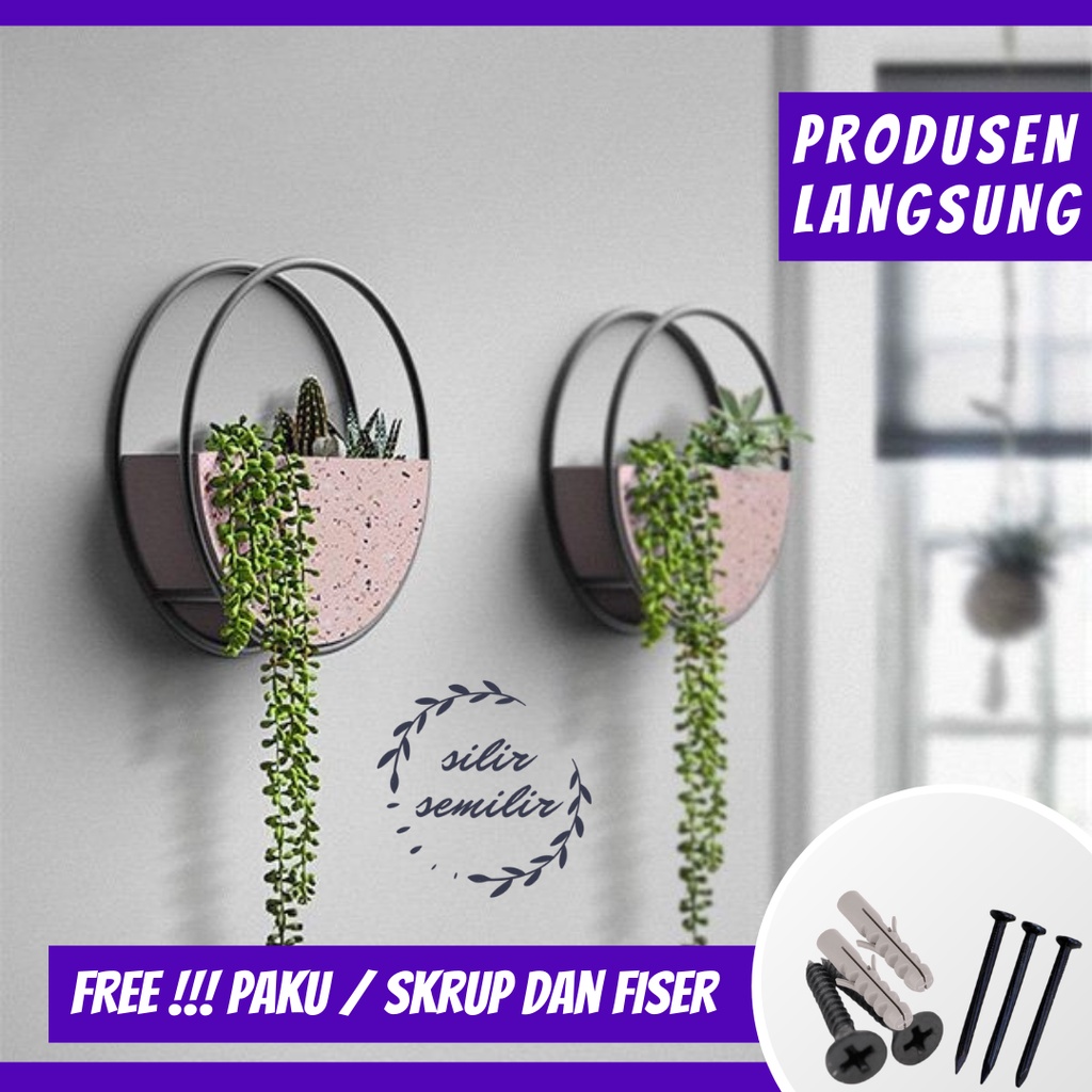 SMF019 Rak Standing Pot Hiasan Bunga Kaktus Sukulen Besi Plastik Dekorasi Dinding Ruang Kamar Tamu T