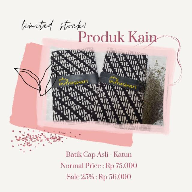 KAIN BATIK CAP ASLI / BATIK GARUTAN / KAIN BATIK PARANG / BATIK MONOKROM