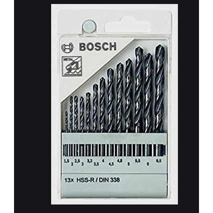 Bosch HSS-R 13 Pcs, 1.5 - 6.5 Mata Bor Besi Set Bosch HSS-R 13 Pcs
