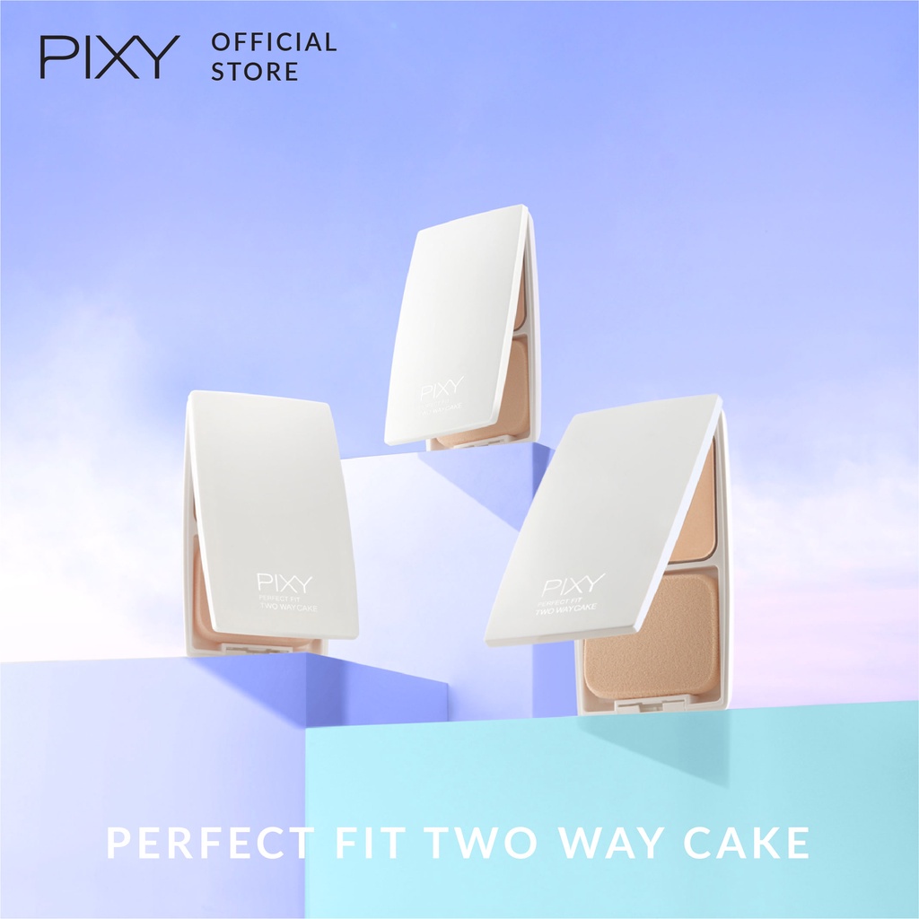 PIXY Perfect Fit Two Way Cake twc full case bedak padat kaca SPF 15