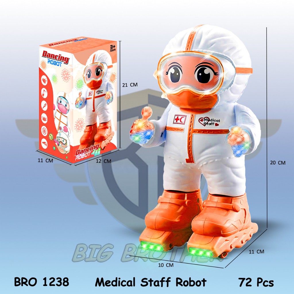 MURAH BRO1238 Robot Robotan Dance Joget Covid Corona Tenaga Medis Mainan Anak BIGBROTHER