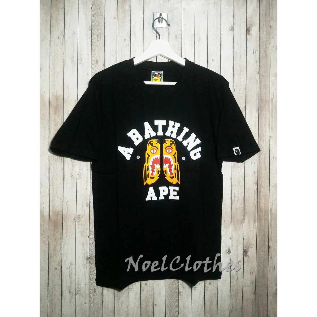 N1275 KAOS TSHIRT BAPE LOGO TIGER ORANGE BLACK KAOS BAPE BAJU BAPE